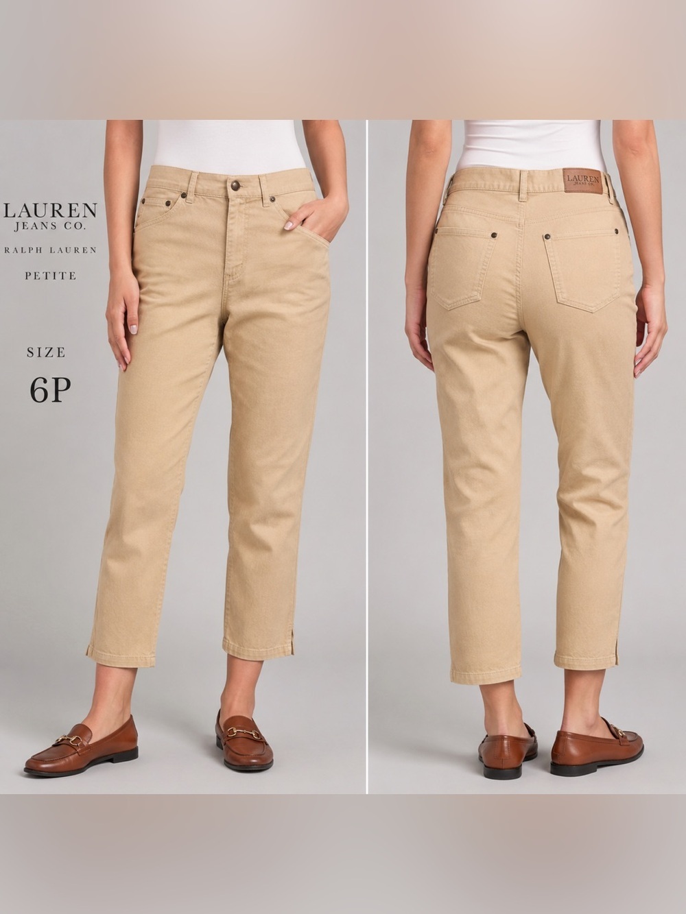 LAUREN JEANS CO Ralph Lauren  Women's Khaki
Cropped Y2K cotton Pants Size 6P